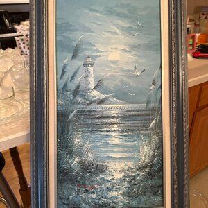 Lighthouse oil painting
